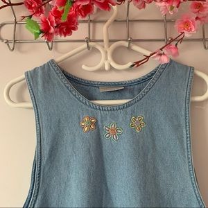 Floral denim dress
